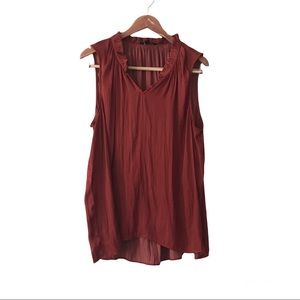 Simply Vera Wang Shirt Red Silky high low size XXL